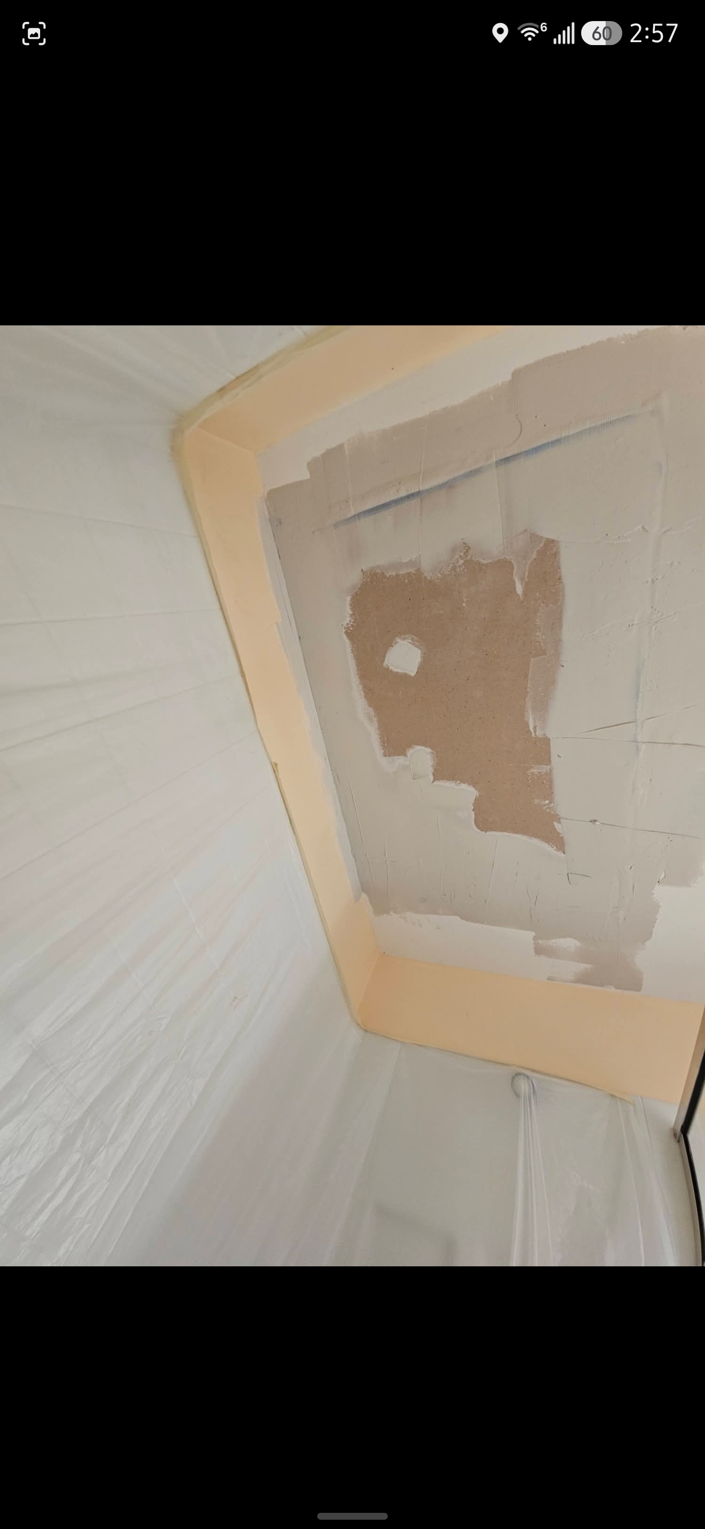 Drywall tape compound layering structural wall work stage